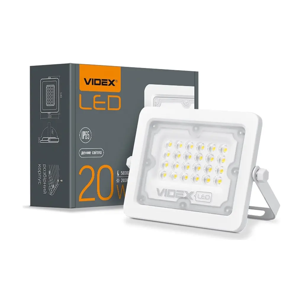 Прожектор Videx LED 20W 5000K 220V (VL-F2e-205W) - фото 3