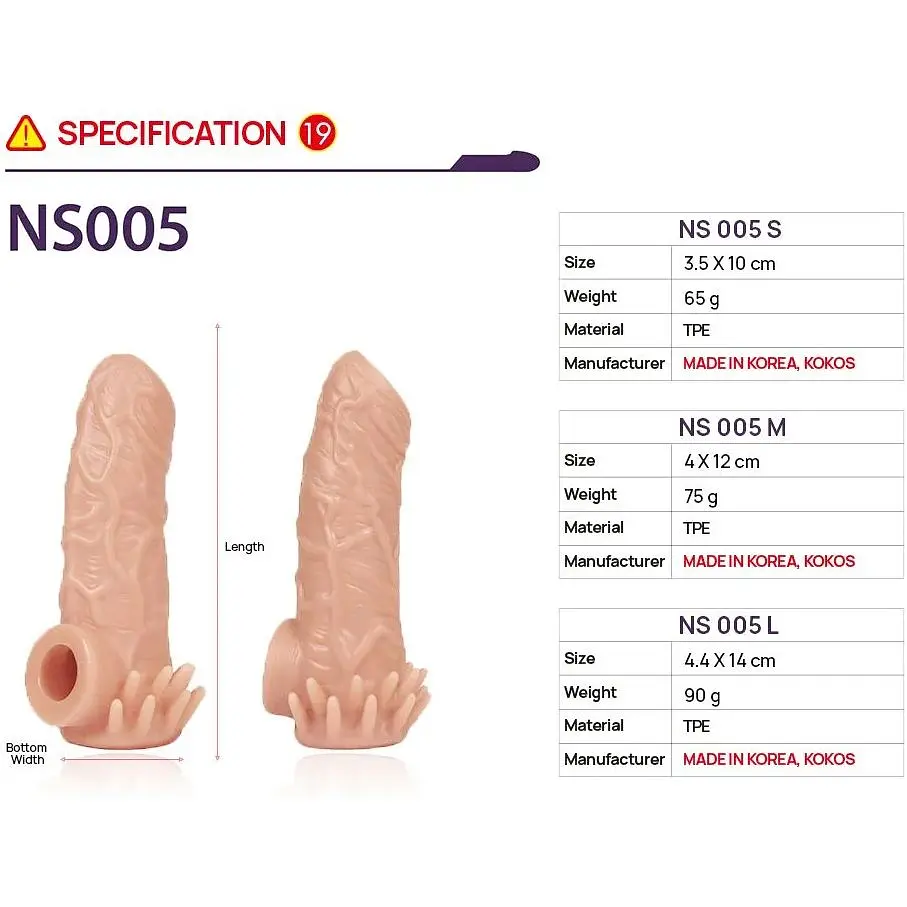Насадка на член Kokos Nude Sleeve NS 005 M - фото 4