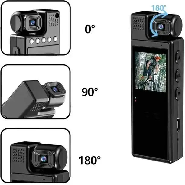 Видеокамера Dometic нагрудная Wi-Fi аккумуляторная боди камера с дисплеем 1.3 дюйма регистратор с фиксацией клипсой UKC L9 - фото 5