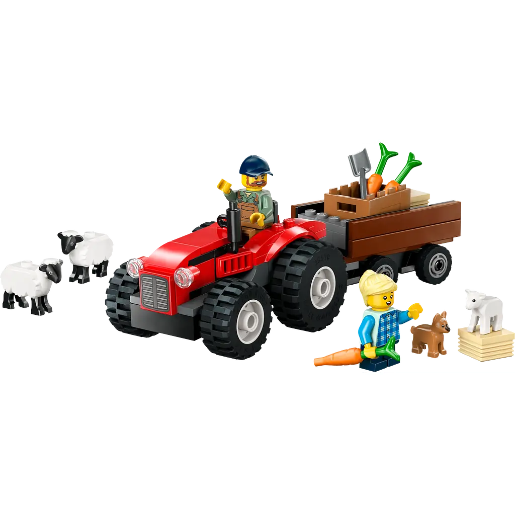 Конструктор LEGO City Червоний фермерський трактор із причепом і вівцями 116 деталей (60461) - фото 3