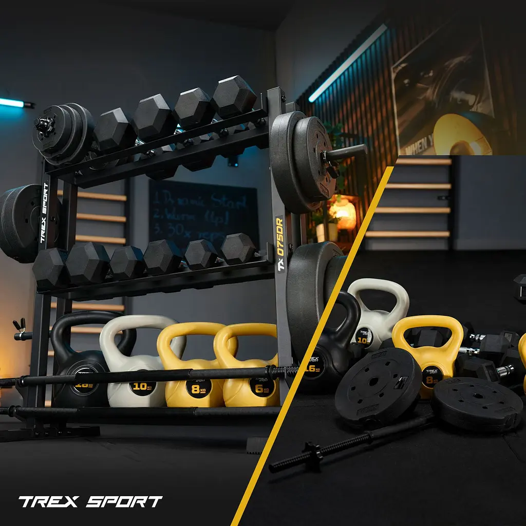 Стійка 3-рівнева для гантелей, грифів та гирь Trex Sport TX-075DR - фото 19