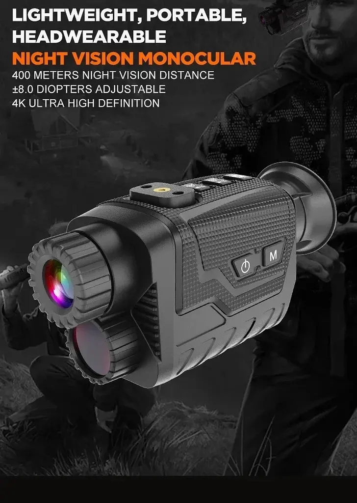 Монокуляр ночного видения NV8260 4K 1080P HD 8-кратным цифровым зумом + крепление на шлем - фото 5