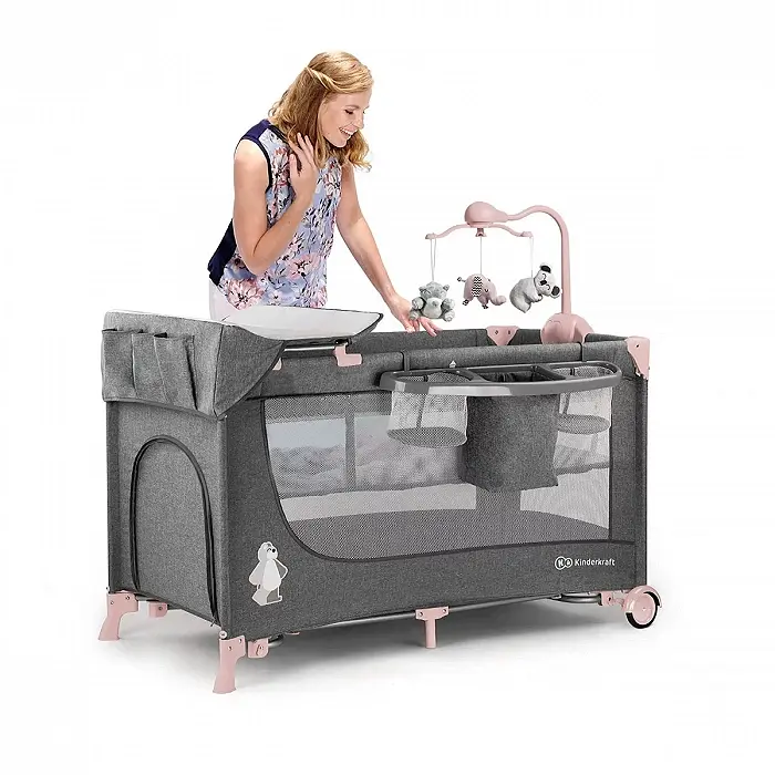 Ліжечко-манеж Kiderkraft Joy Pink - фото 7