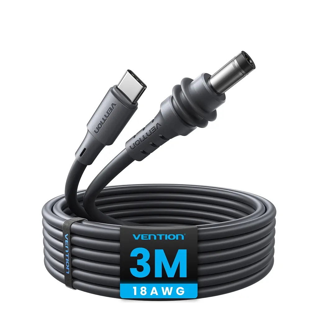 Кабель живлення Vention FDTHI USB-C - DC 5.5x2.1 мм Starlink Mini PD 100 Вт 3 м сірий (FDTHI)