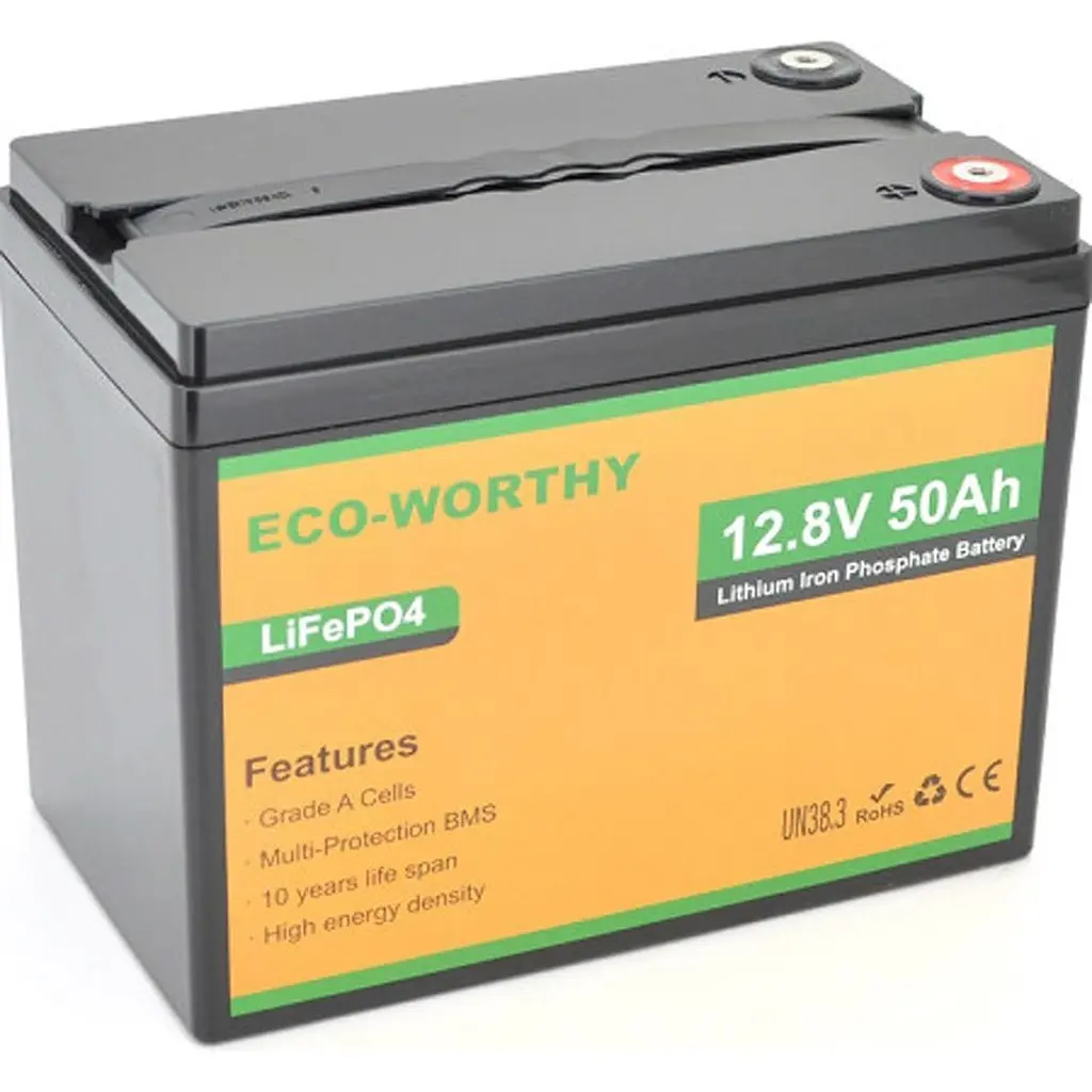 Акумулятор Eco-Worthy LiFePO4 12V (12.8V/50Ah/640Wh) (Eco-Worthy-1250) [164620] - фото 2