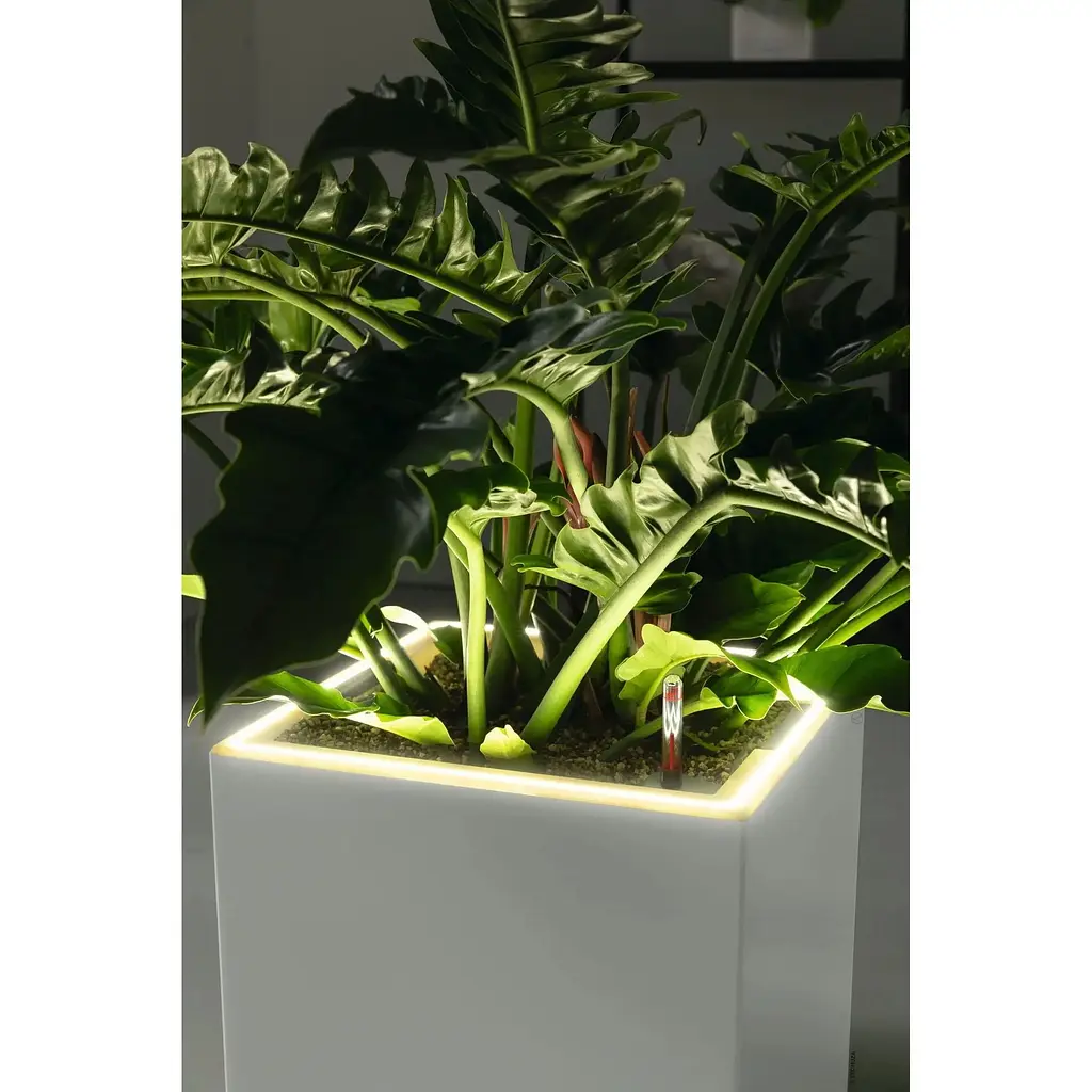 Вазон Lechuza Canto Premium Hight LED 40 білий блискучий (13770) - фото 3