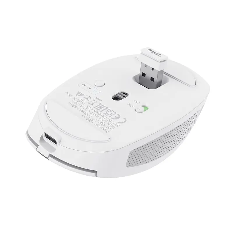 Компьютерная мышь Trust OZZA compact BT/WL/USB-A белый teh0013971 - фото 5