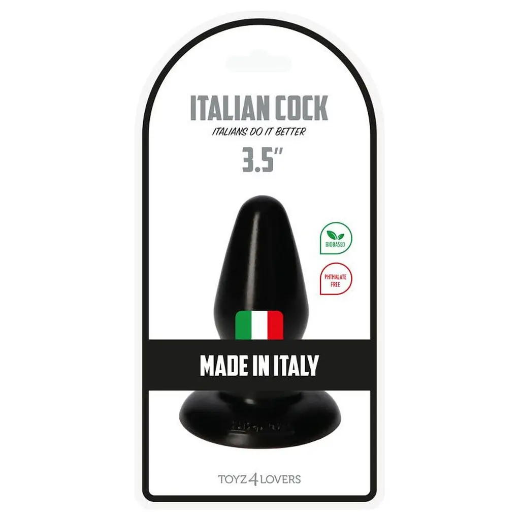 Анальна пробка Toyz4lovers Italian Cock 3,5", 9.5 см (чорний) - фото 4