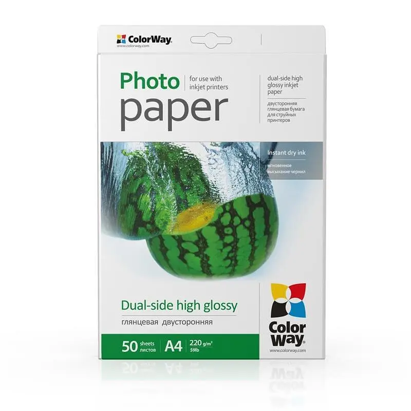 Фотопапір ColorWay глянцевий двосторонній 220г/м2 A4 50 арк. (PGD220050A4) - фото 2