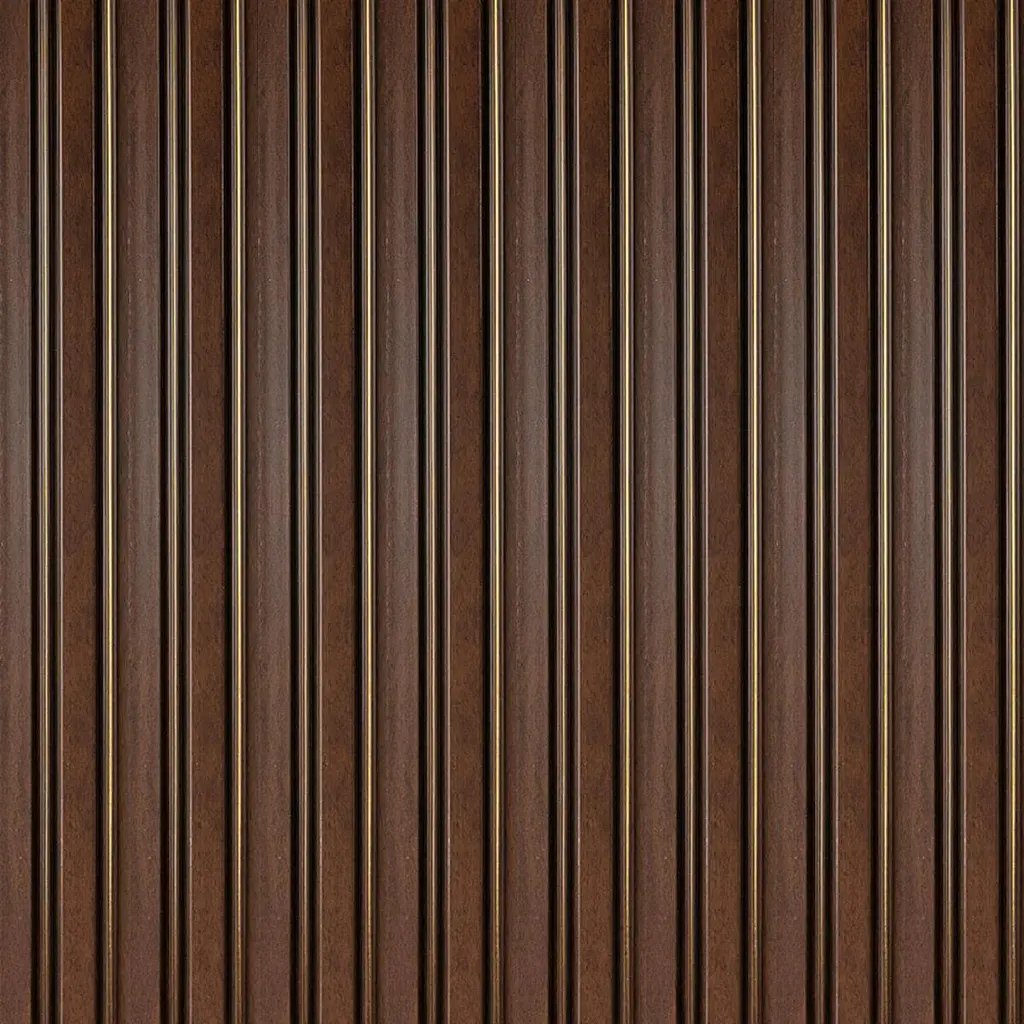 Рейка декоративная Sticker Wall PS 2900х117х12мм Темный орех с золотом SW-00002131- - фото 6