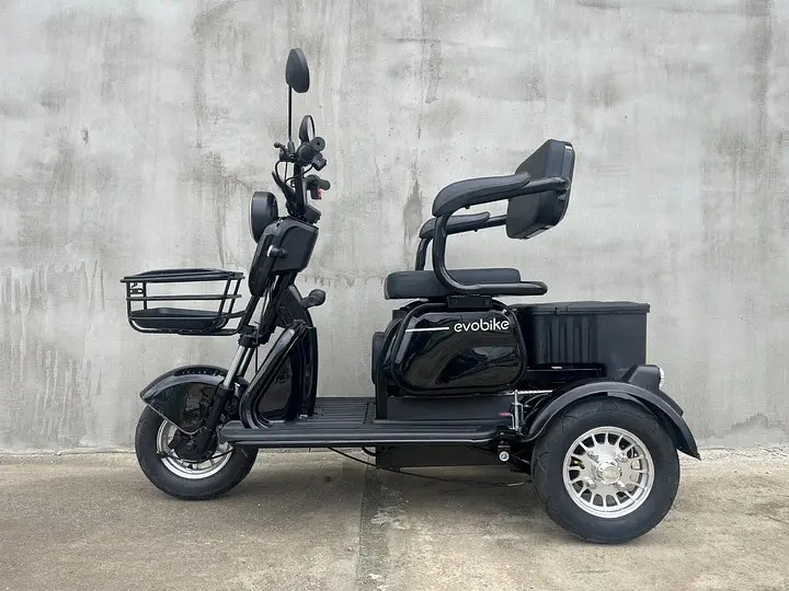 Електроскутер триколісний EVOBIKE Luna TRIO PRO 1200W 60V 20Ah (2026) зі знімним графеновим акумулятором та пасажирським сидінням | Чорний - фото 9