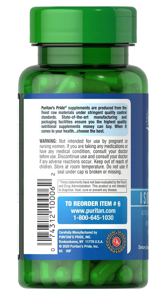 Натуральна добавка Puritan’s Pride Soy Isoflavones 750 mg 60 капсул - фото 3