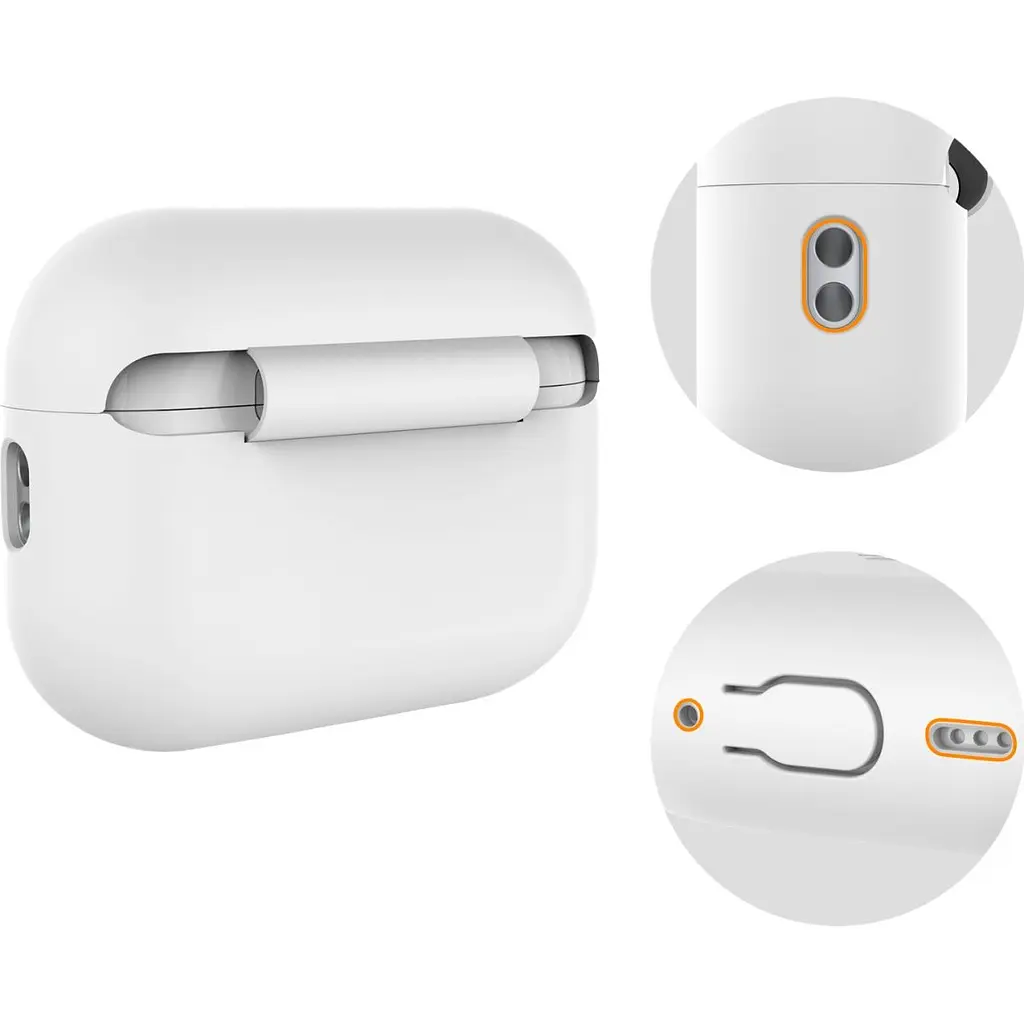 Чохол AhaStyle Colorful Silicone Case для AirPods Pro 2 White [CP-187-2-C-WE] [133848] - фото 3