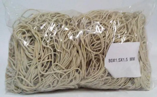 Банківські гумки, Plast, №80, білі, 1,5 мм, діаметр 80 мм, 1 кг, для фіксації грошей і касової роботи