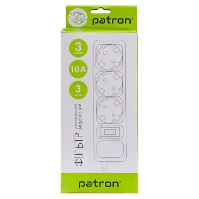 Мережевий фільтр живлення Patron (EXT-PN-SP-1033), 3m Black (EXT-PN-SP-1033) - фото 3