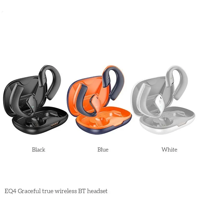 Наушники Hoco EQ4 Graceful TWS headset |BT5.3, 500mAh, 12h| Blue-Orange - фото 2