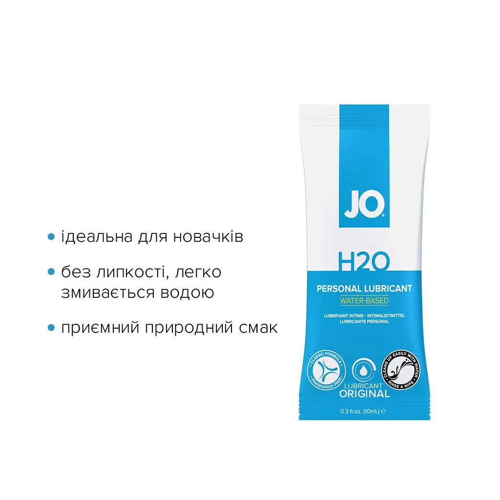 Набір лубрикантів Foil Display Box – JO H2O Lubricant – Original – 12 × 10ml - фото 3