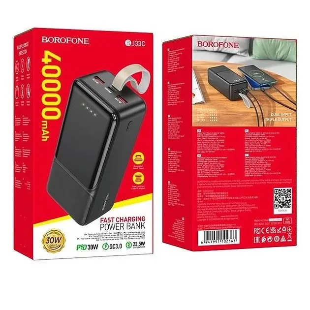 Внешний аккумулятор Borofone BJ33C Creed 40000 mAh черный - фото 3