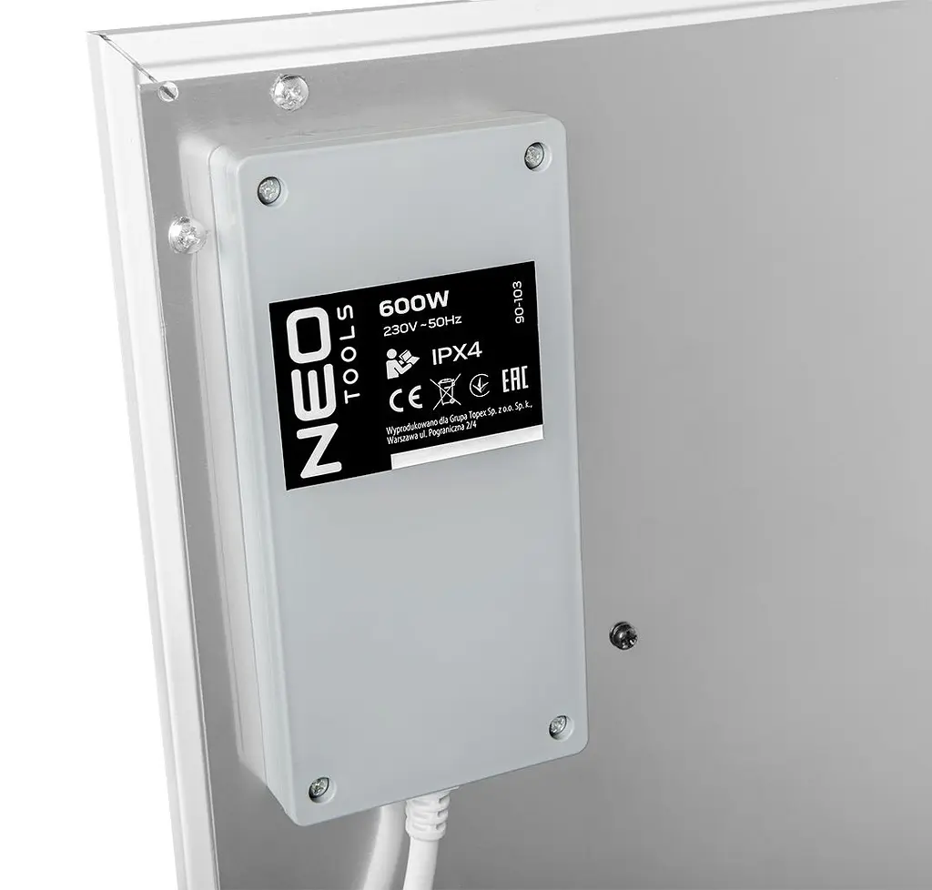Інфрачервоний обігрівач Neo Tools 600 Вт, Білий (90-103) - фото 7