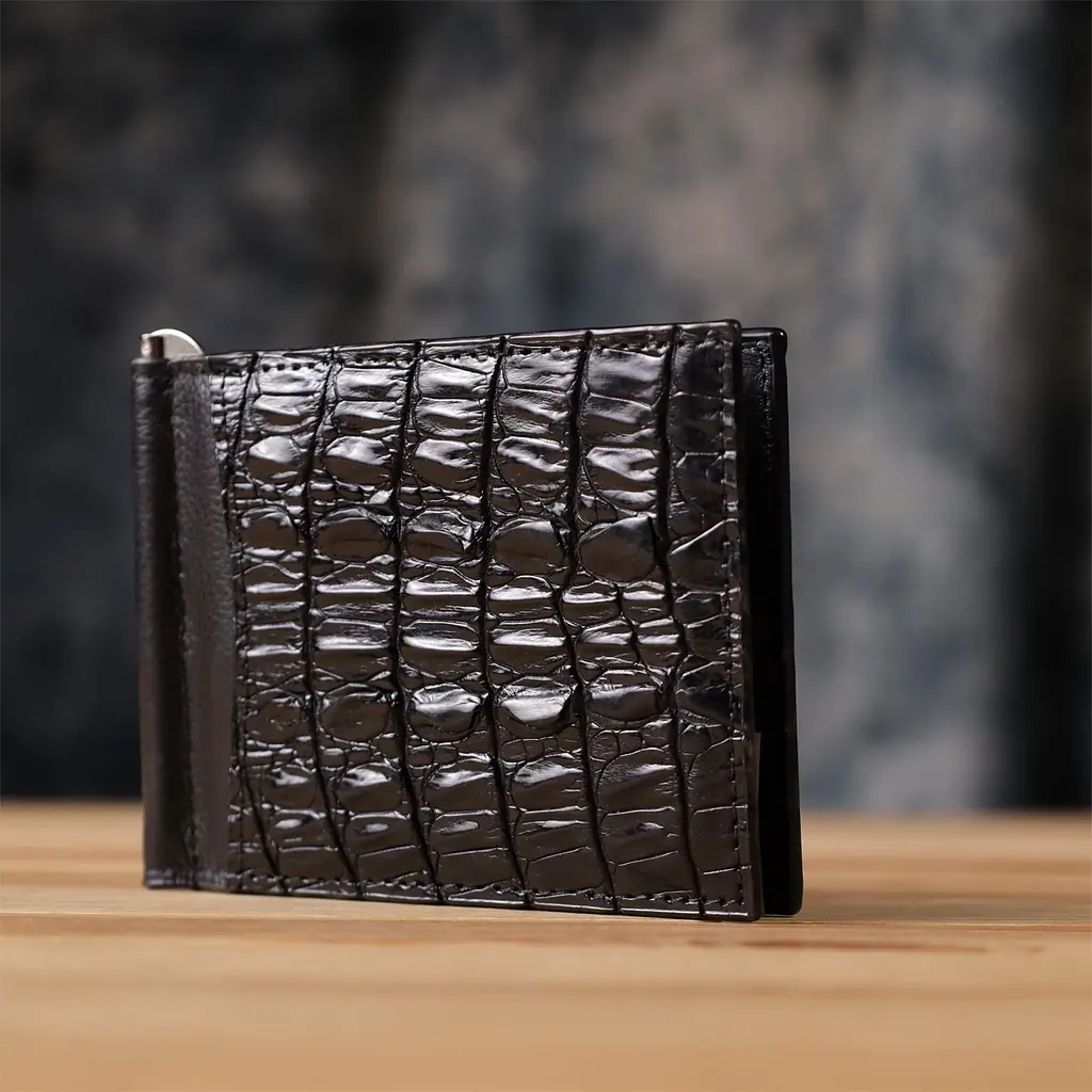 Зажим из натуральной кожи крокодила Crocodile Leather 12х 8.5 см acs0032266 - фото 8
