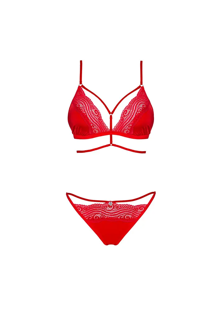 Комплект белья Obsessive Diyosa XS/S красный - фото 5