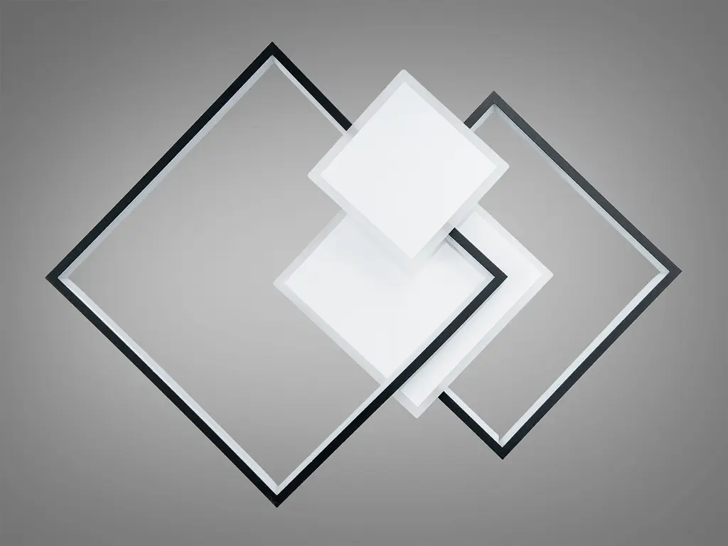 Сучасна стельова LED-люстра Diasha MX2250/2WH+BK, 70 W, квадратна, Ø45 см - фото 4
