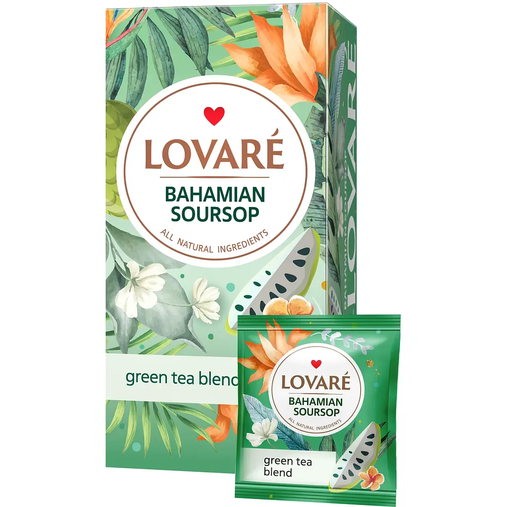 Чай зеленый Lovare Bahamian Soursop 36 г (24 шт. х 1.5 г) - фото 3