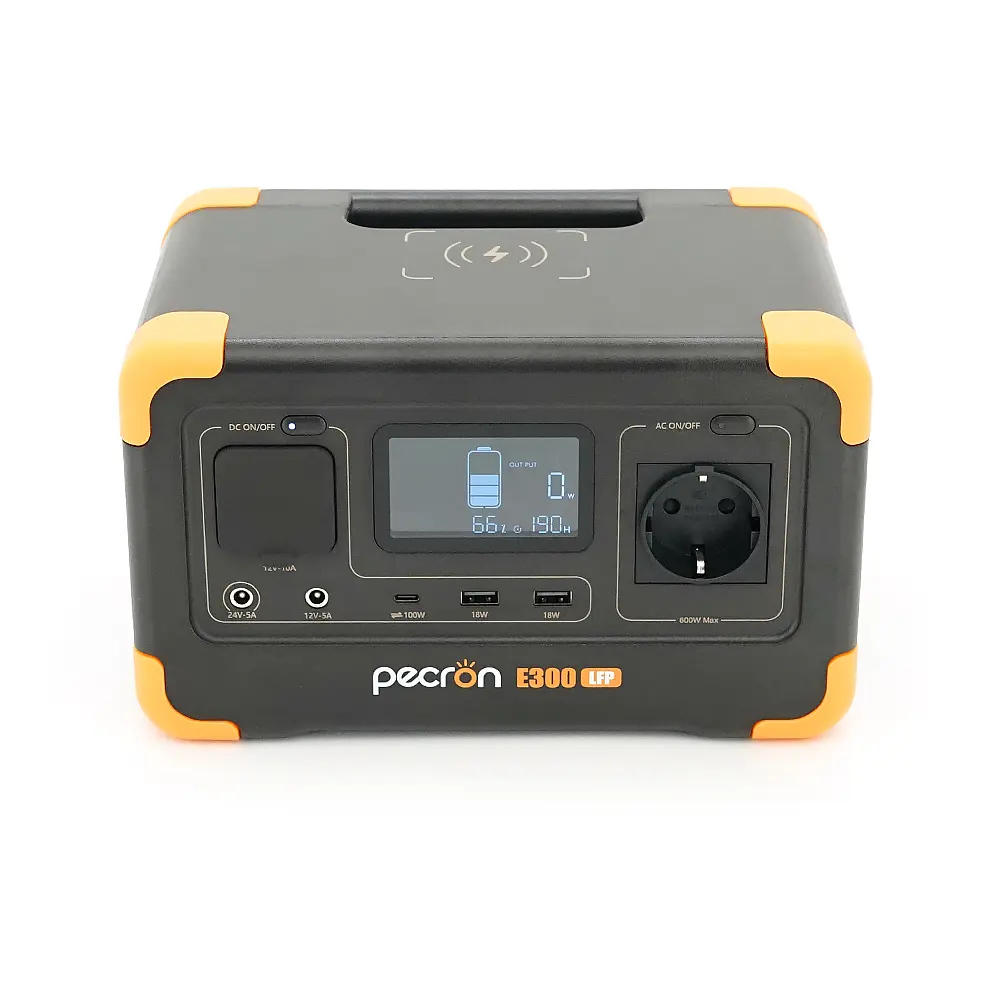 Power station Pecron E300LFP, 288Wh LiFePO4, DC12/24V, 1хAC 220, 2xUSB-18W, 1хUSB-C(100W), wireless 15W, charge 80min, 254×172×154 mm. 4.8kg - фото 2