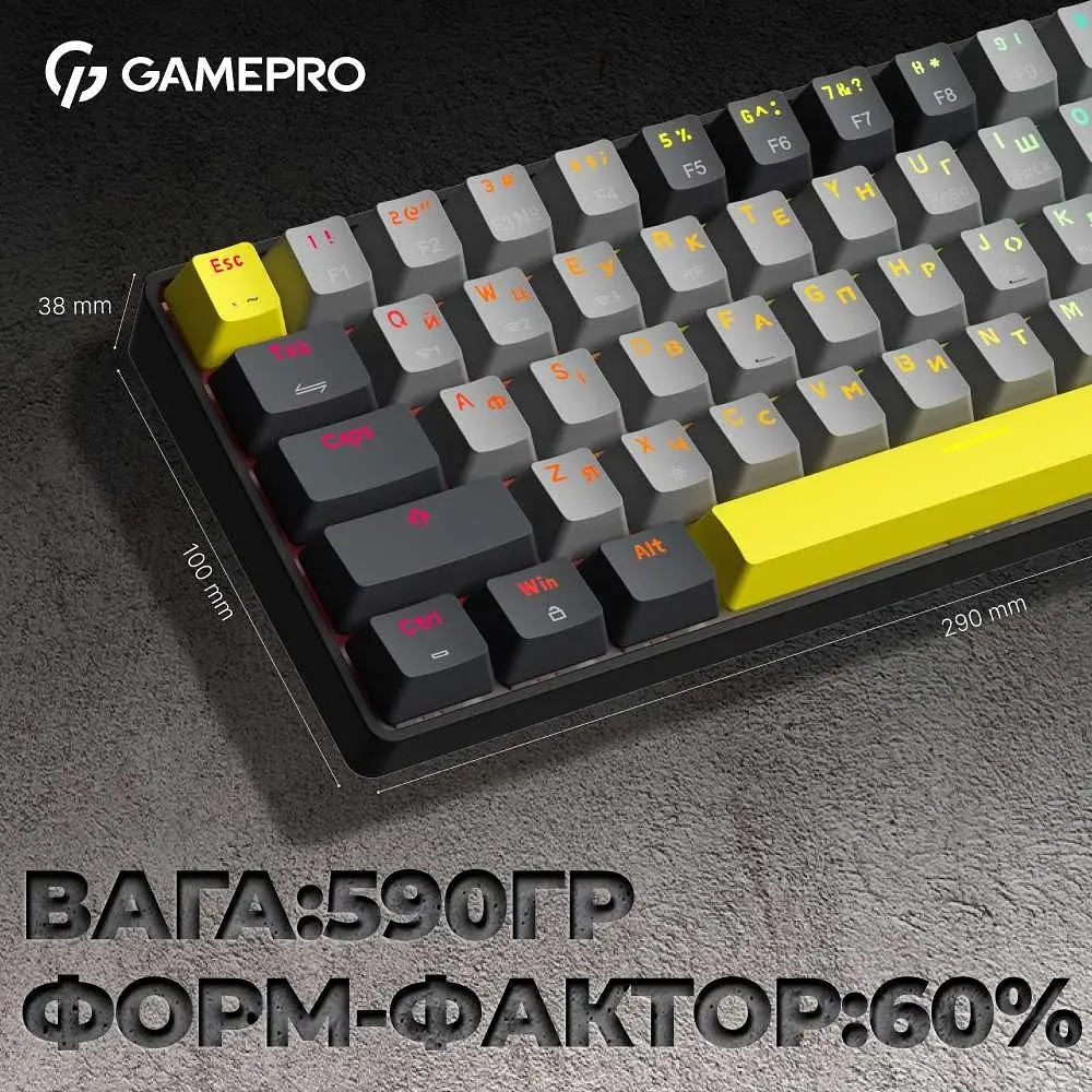 Клавіатура бездротова GamePro MK130G Pro Outemu Red Switch Hot-Swap RGB Black - фото 3