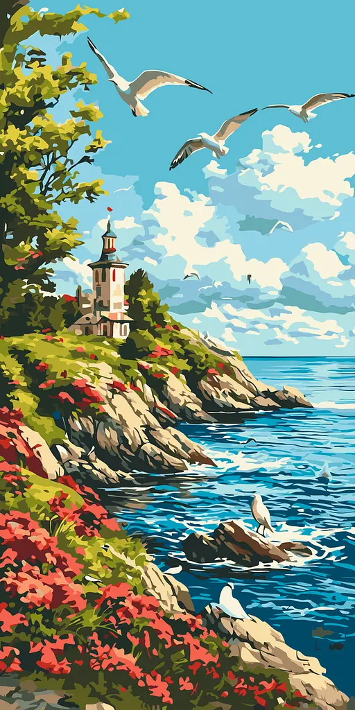 Картина за номерами Пейзаж. Морський ранок 40x80 см Origami LW 5118