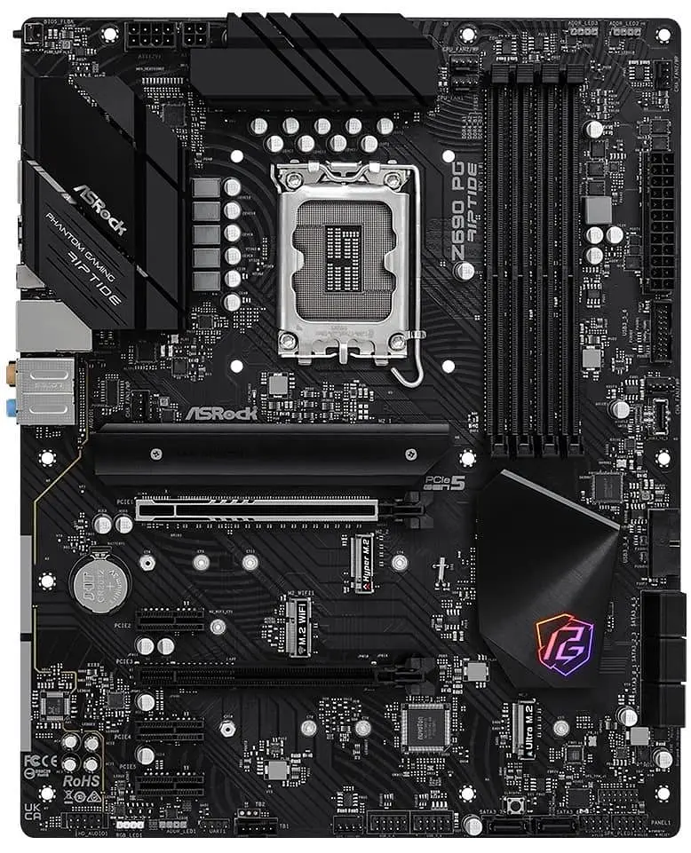 Материнская плата AsRock Z690 PG RIPTIDE (Z690 PG RIPTIDE) (Socket 1700, Intel Z690, ATX) Б/у - фото 2