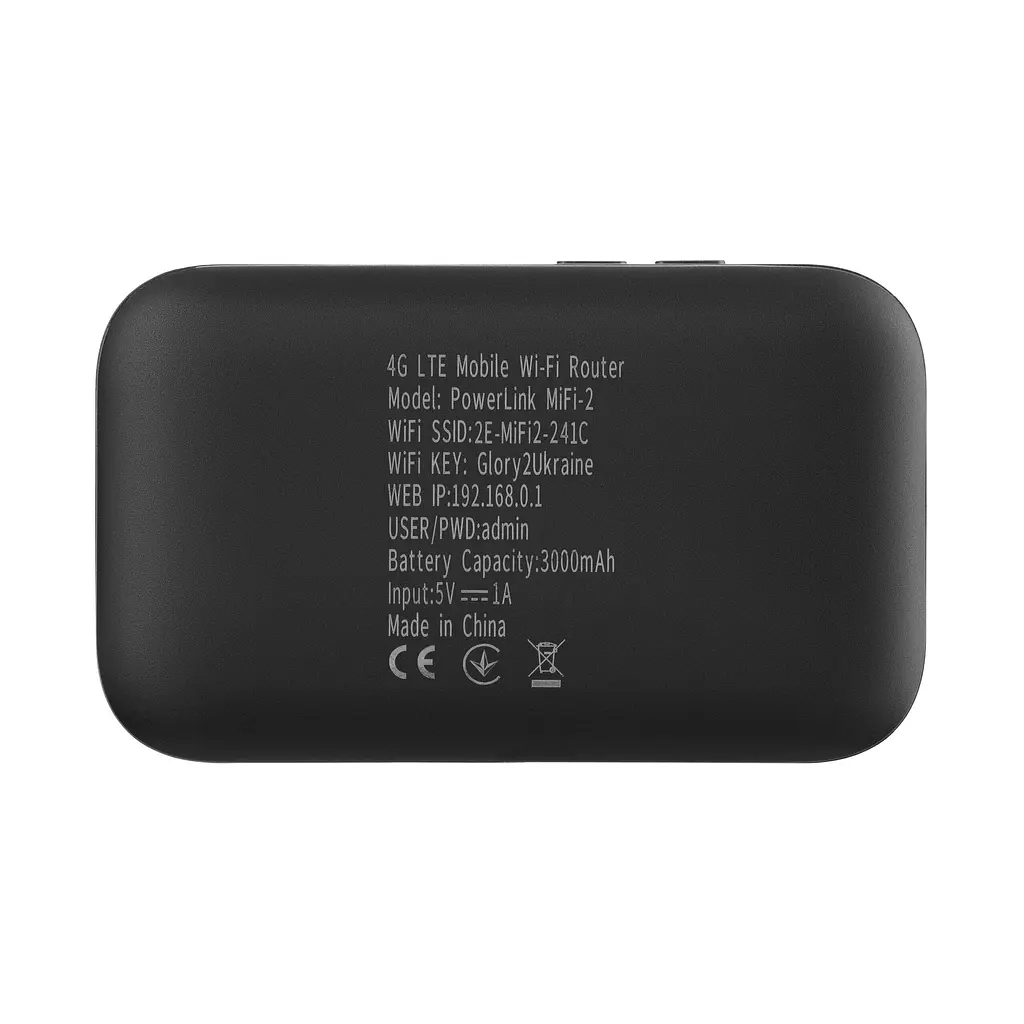 3G/4G/LTE мобільний роутер 2E PowerLink MiFi-2, N150, LTE, Wi-Fi4, 1xType-C, 1xCRC9, 3000 мА•год - фото 5