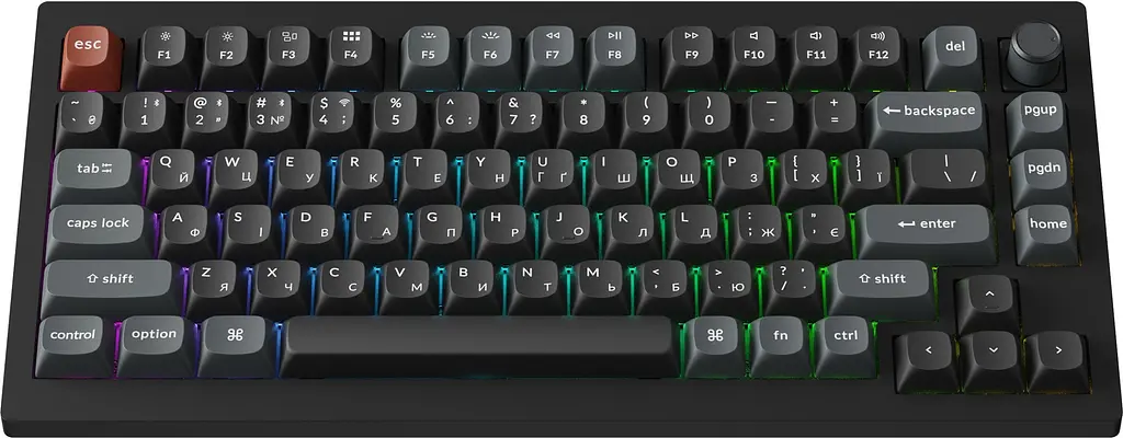 Клавіатура бездротова Keychron V1 Ultra Keychron Red Switch Black RGB (V1U-D1-UA) - фото 2