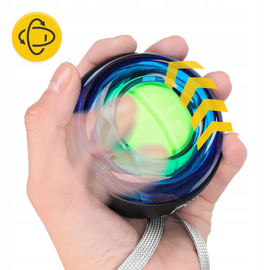 Тренажер для кисти и запястья 4Fizjo Power Ball гироскопический Blue/Yellow (P-5905973402224) - фото 2