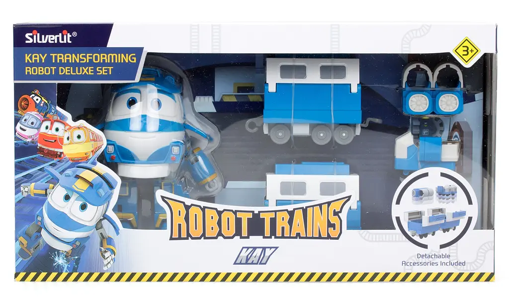 Паровоз-трансформер Silverlit Robot Trains Кей з двома вагонами (80177) - фото 5