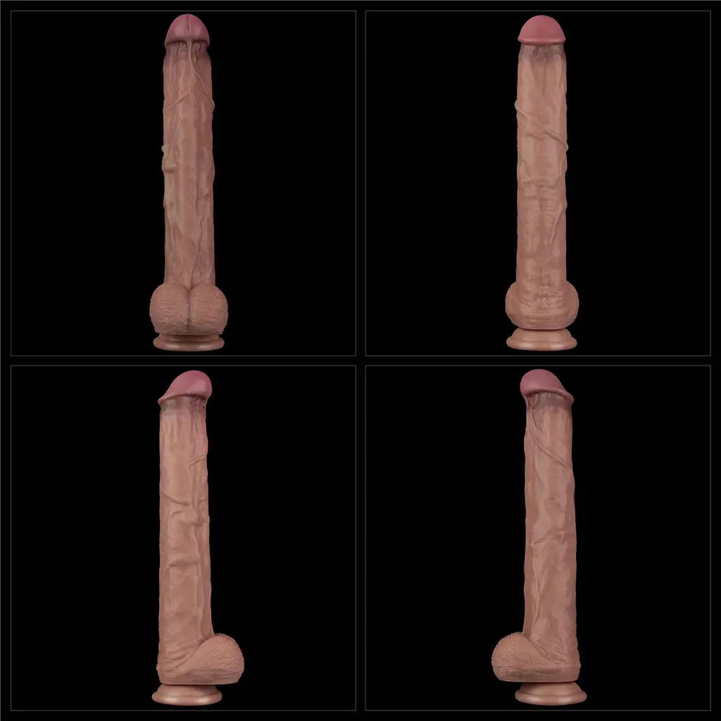 Фаллоимитатор Dual-Layered Silicone Nature Cock 14.5'' 37.5 см коричневый - фото 16