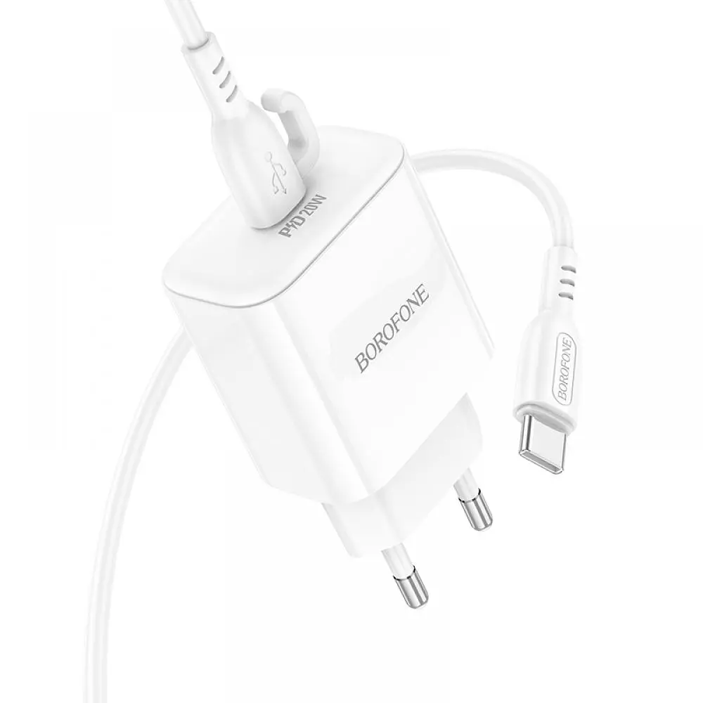 Комплект зарядного пристрою Borofone BA81A 1 Type-C PD20W Type-C to Type-C White (32971_2955230) - фото 6