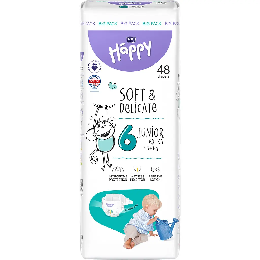 Підгузки дитячі одноразові Bella Baby Happy Junior Extra 6 (15+) 48 шт. - фото 1