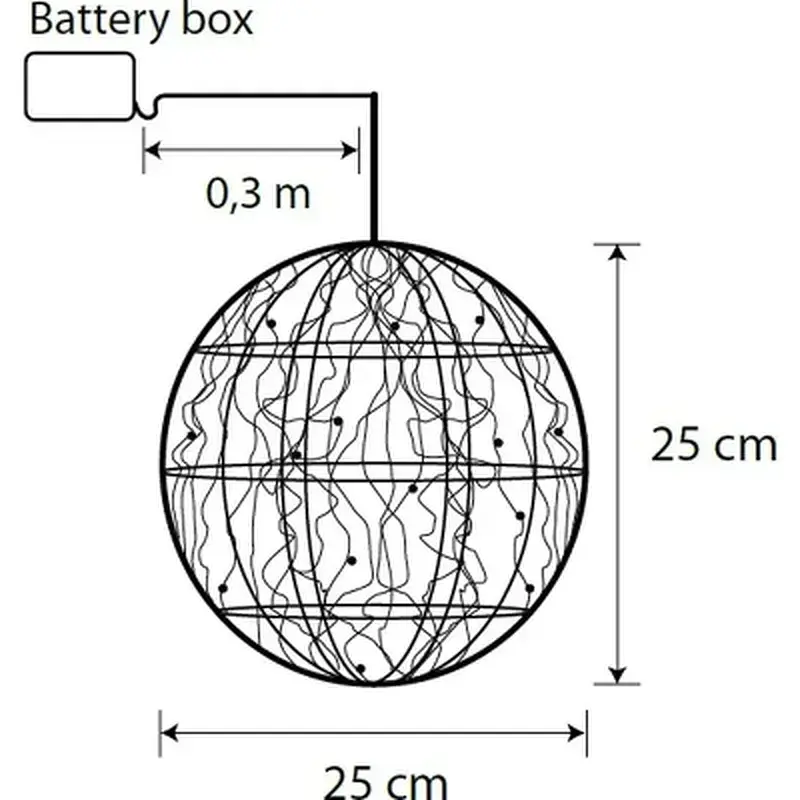 Прикраса декоративна Luca Lighting Куля Срібна D25 см 30 led (8718861660951) - фото 2