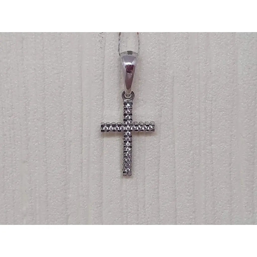 Золотий хрестик Харківська ювелірна фабрика з фіанітами. 11521-БЕЛ - фото 2