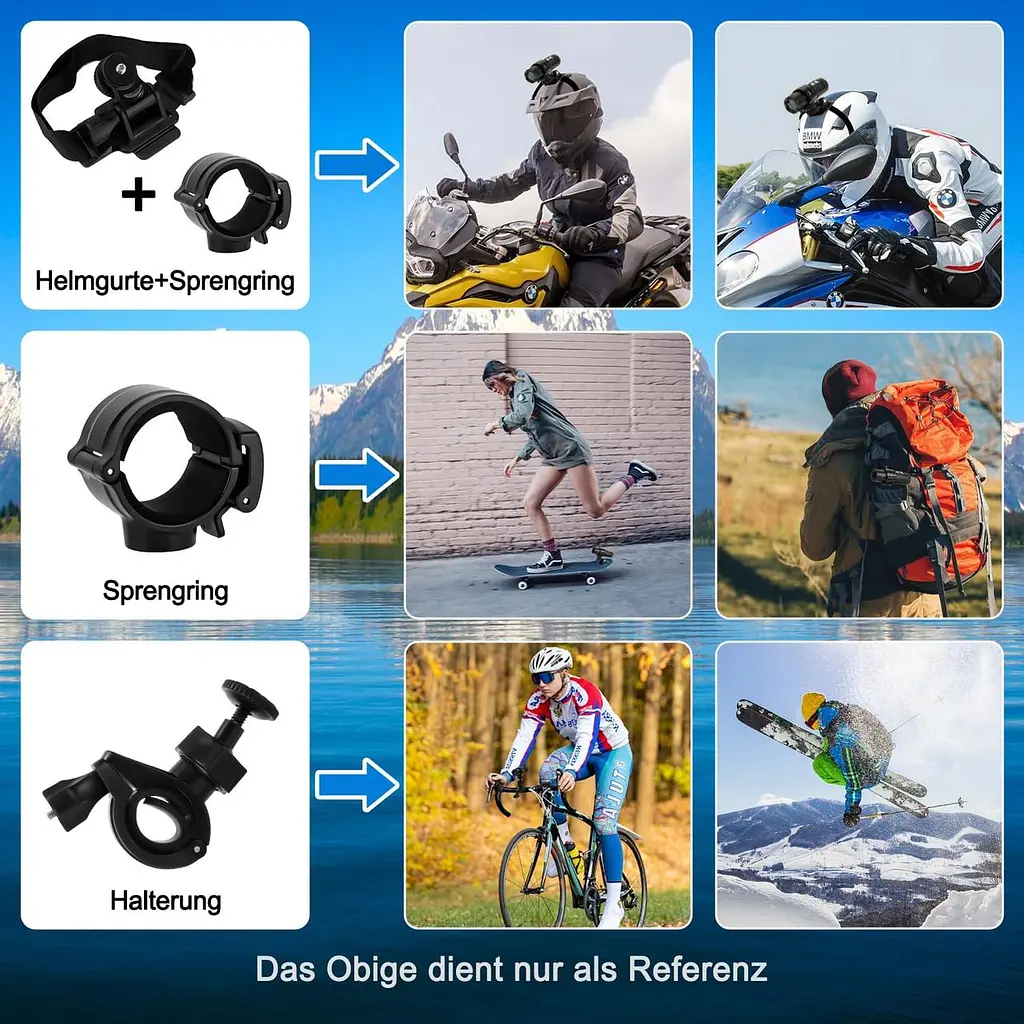 Екшн-камера Lottsall 1080P WiFi з картою 64 ГБ, водонепроникна - фото 5