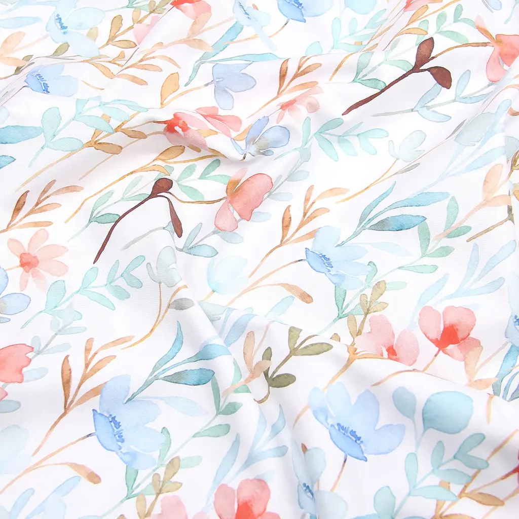 Сімейна постільна білизна ранфорс з простирадлом на резинці AQUARELLE FLOWERS CS1 COSAS (2200000066862) - фото 11