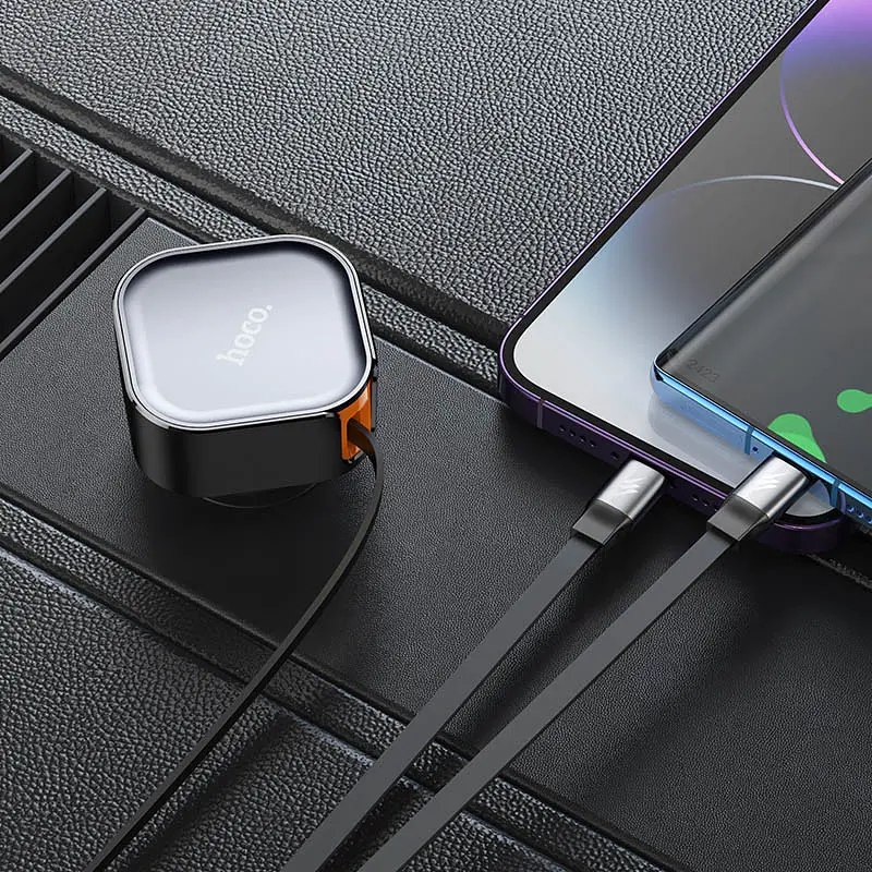 АЗП Hoco NZ13 Clever PD30W + висувний кабель Type-C and Lightning Black - фото 7