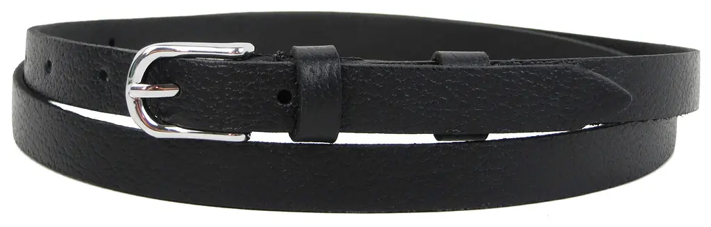 Вузький шкіряний жіночий ремінь Skipper 1485-15 Чорний - фото 3