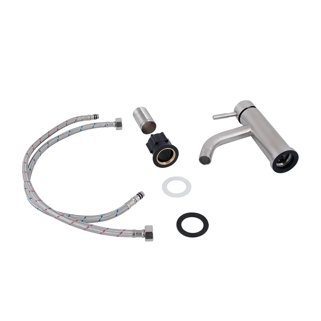Змішувач для умивальника Lidz Aria 0011F (k35) LDARI0011FNKS46091 Nickel Нержавіюча сталь - фото 4