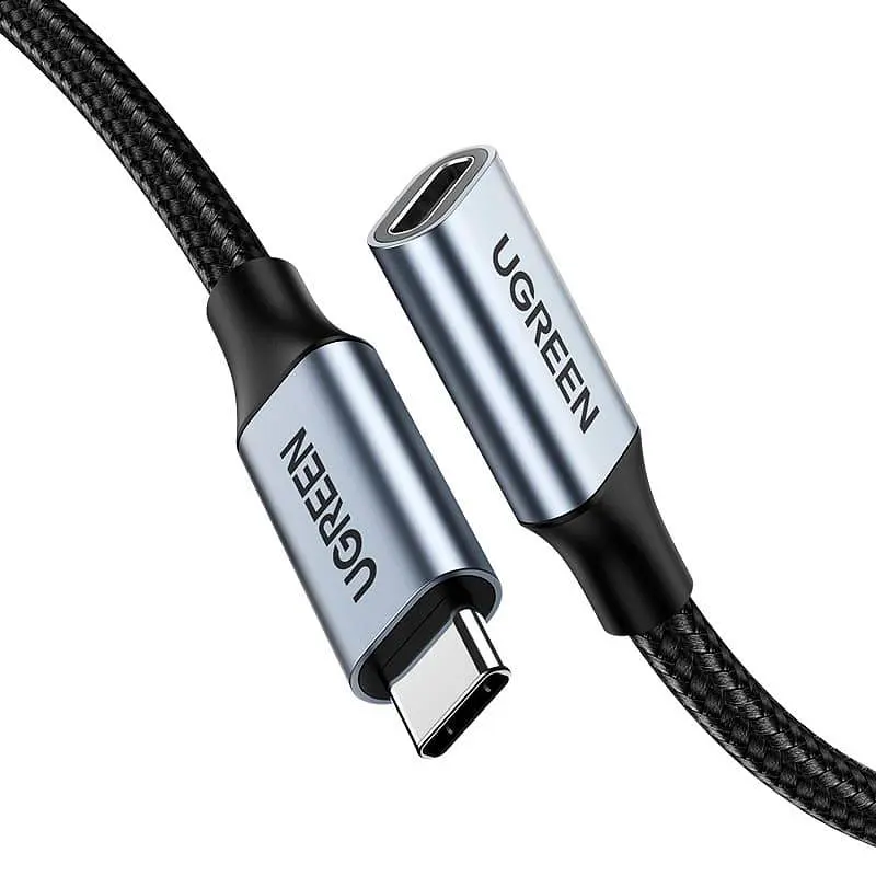 Кабель Ugreen USB 3.1 Type-C M-F,1 м,5A （10Gbps）Чорний,US372 (30205) - фото 2