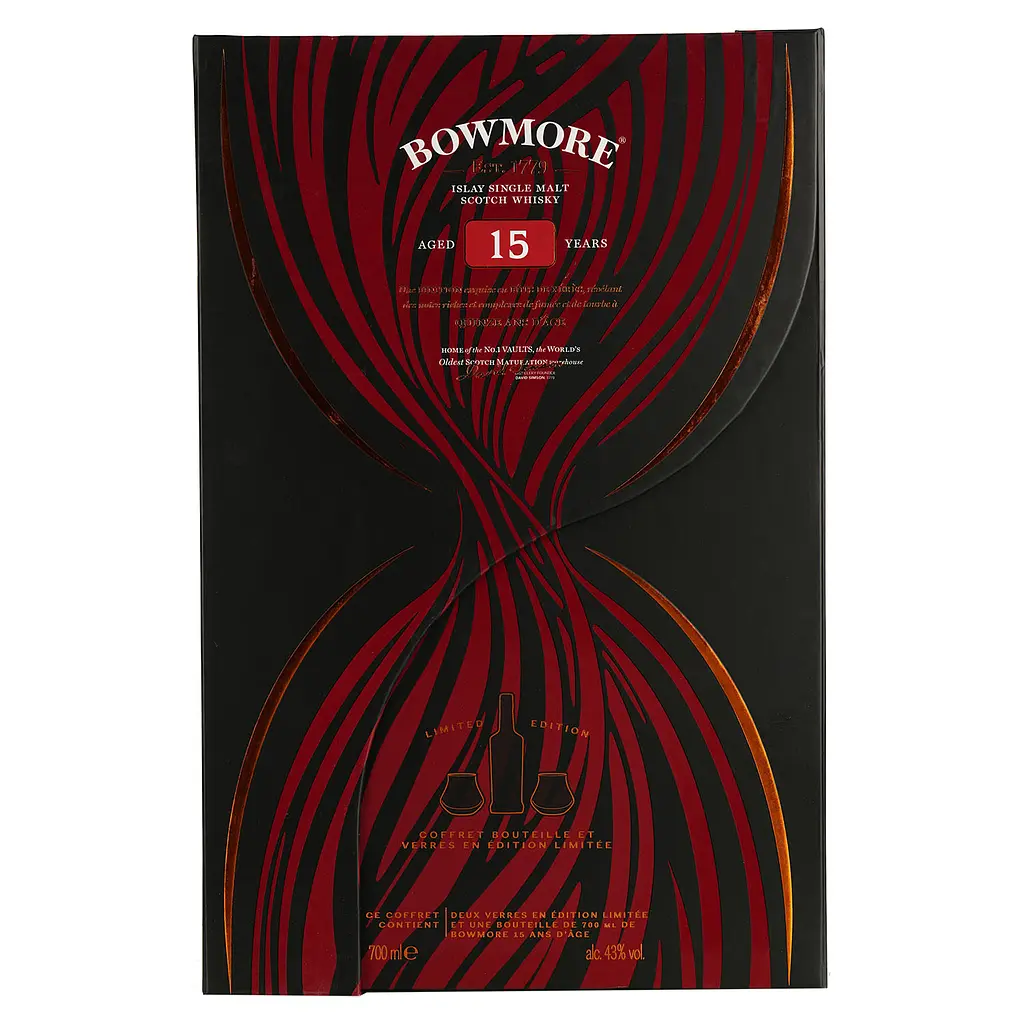 Віскі Bowmore Darkest 15 Years Old 43% 0.7 л з двома келихами в подарунковій упаковці - фото 9
