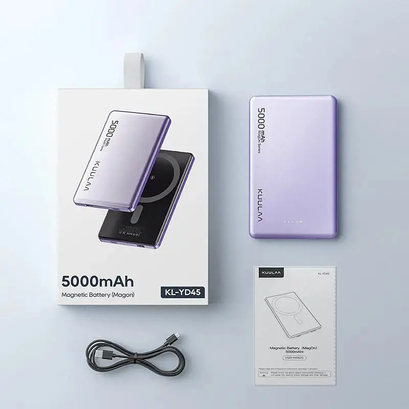 Повербанк MagSafe Kuulaa с беспроводной зарядкой для iPhone 5000 mAh 20W Dark Green - фото 8