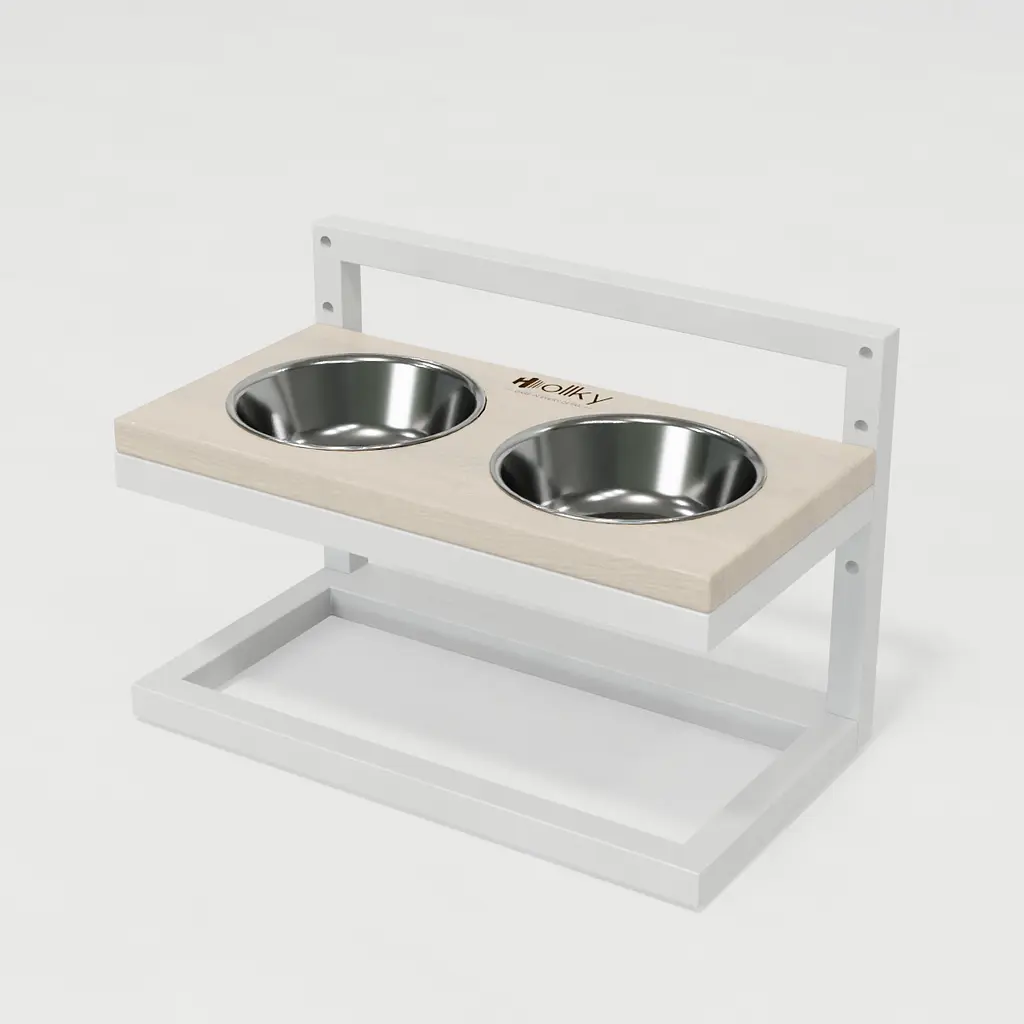 Hollky Flex S — миски на регульованій підставці для маленьких собак (2 × 0.450 л) - фото 2