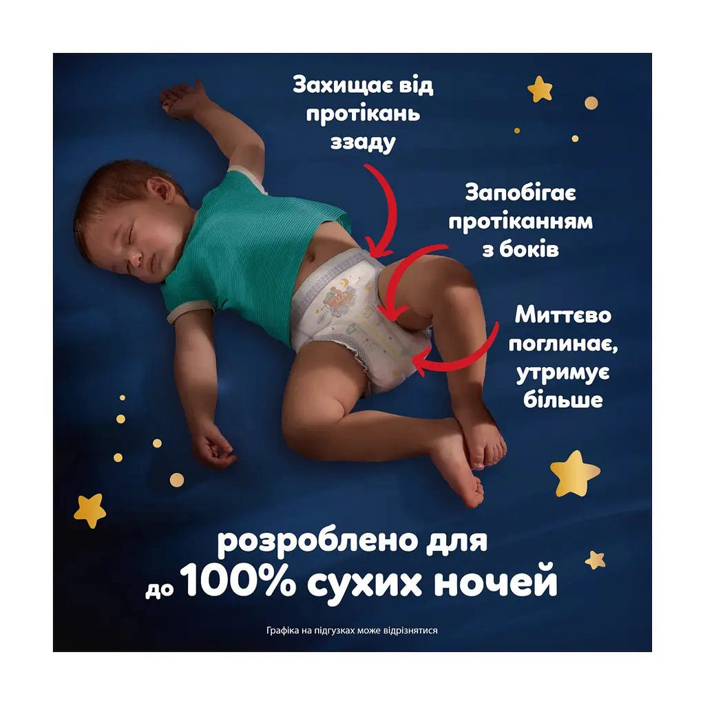 Підгузки Pampers Night Pants Розмір 4 (9-15 кг) 52 шт (8006530320665) - фото 7